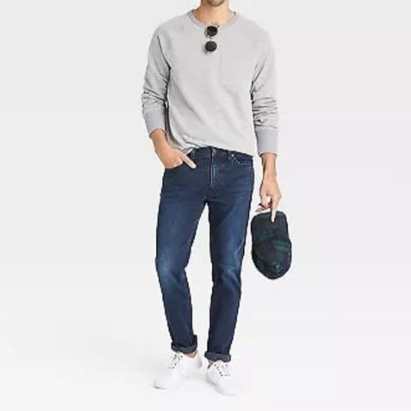 Men's Goodfellow & Co 5 Pocket Skinny Fit Jeans (34 x 32) Dark Blue - NEW!!! - Picture 1 of 10